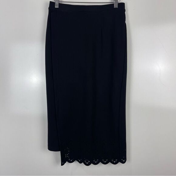 Betabrand The Sassiest Pant Skirt Lasercut Trim Black Women's Size Small Petite - Picture 3 of 9